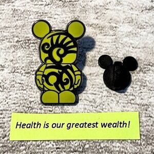 Disney Pin Black and Green Tribal Swirls Vinylmation